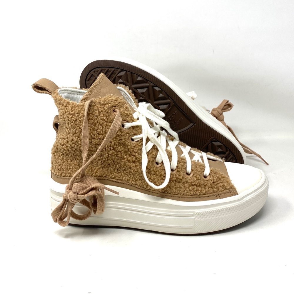 Converse Chuck Taylor Move Platform High Top Сream Sherpa Women Sneakers A04259C - Picture 3 of 9
